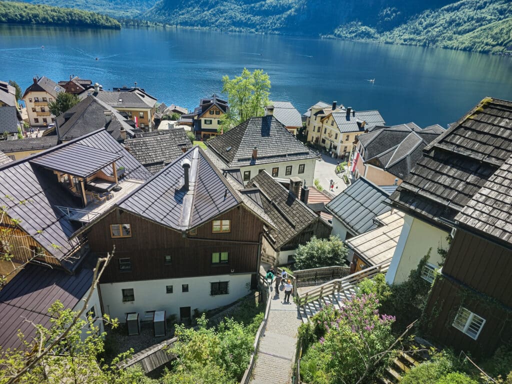 hallstatt: beautiful lake view from above