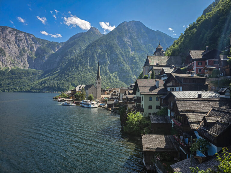 Berühmte Fotostelle in Hallstatt über dem See