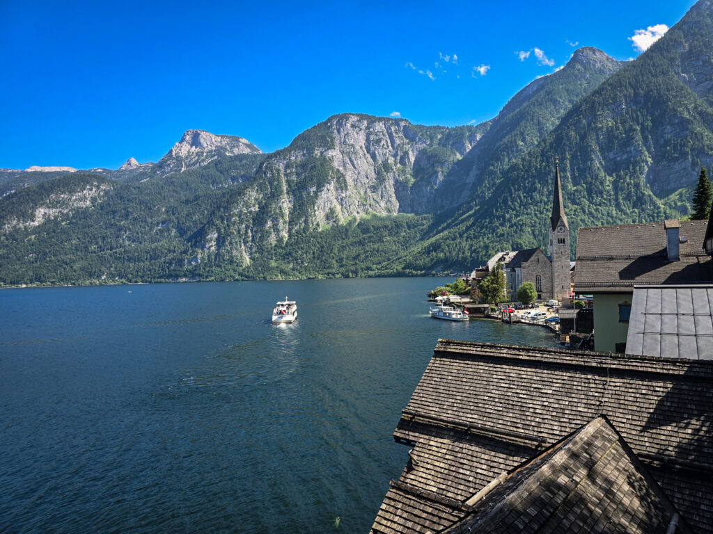 Panoramic view of Lake Hallstatt in Hallstatt