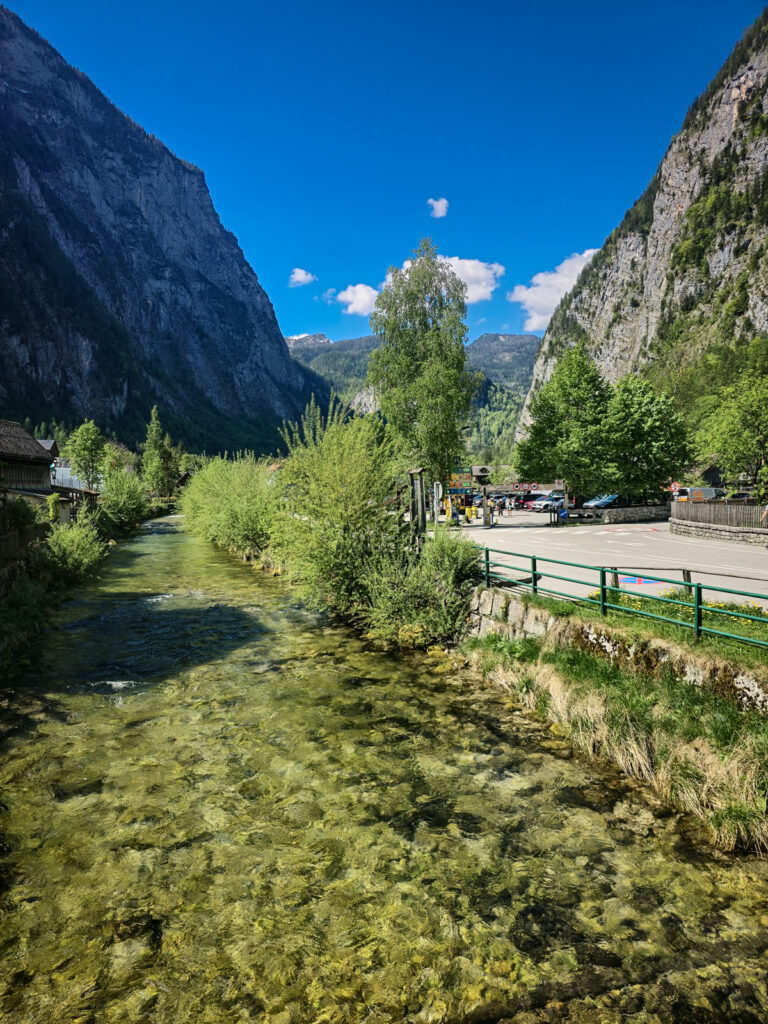 P2 Parking lot with stream in Hallstatt