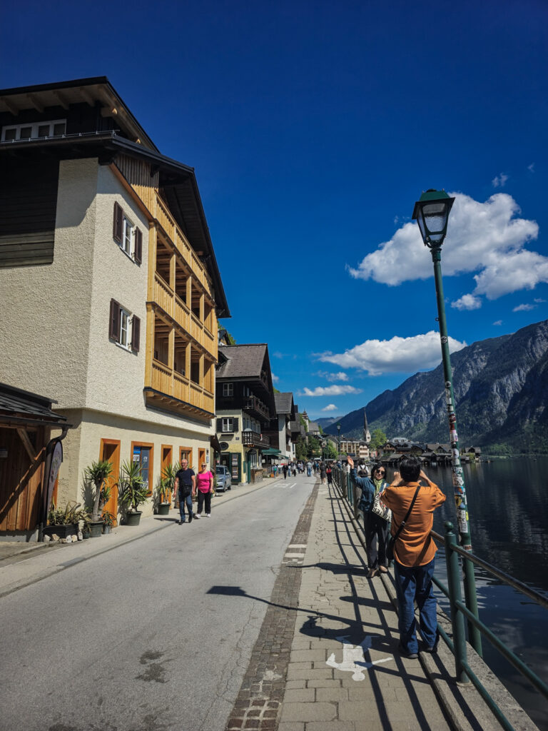 Lake road Hallstatt with a view