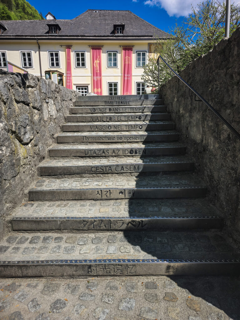 Staircase in Hallstatt to the heritage museum