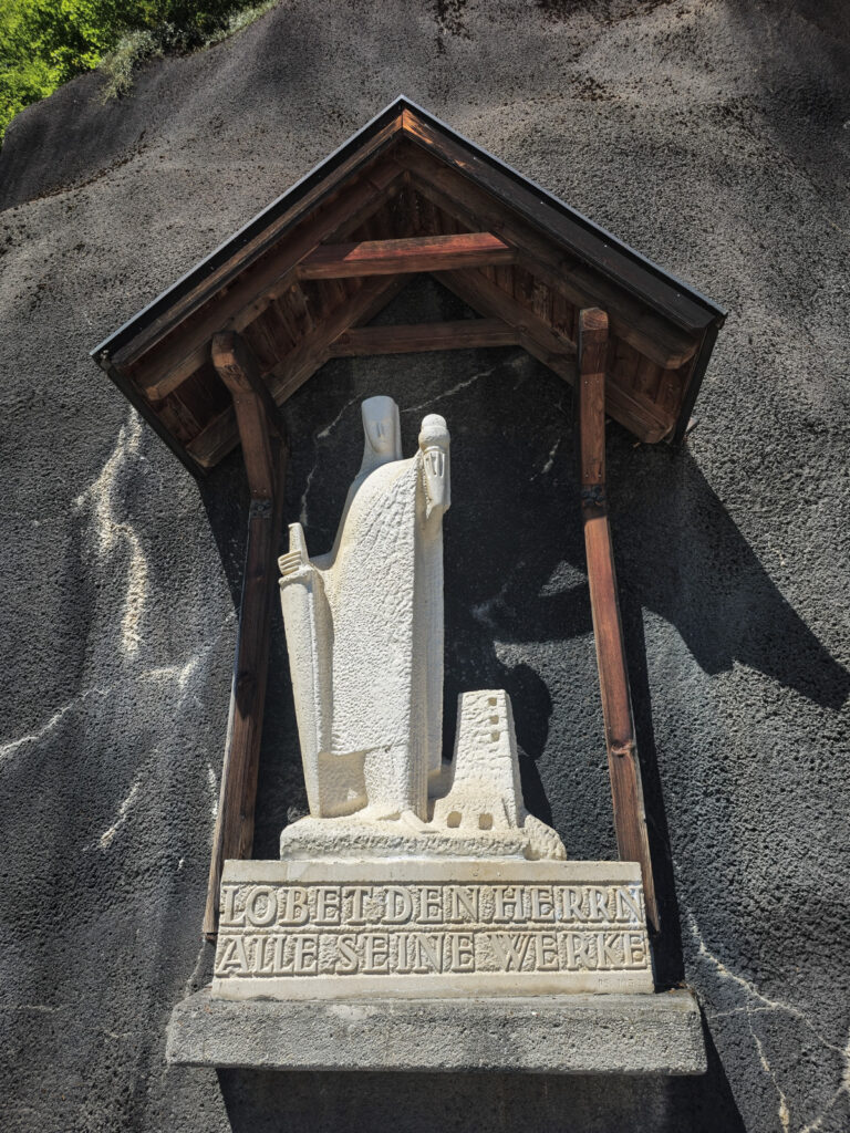 Statue of faith in Hallstatt
