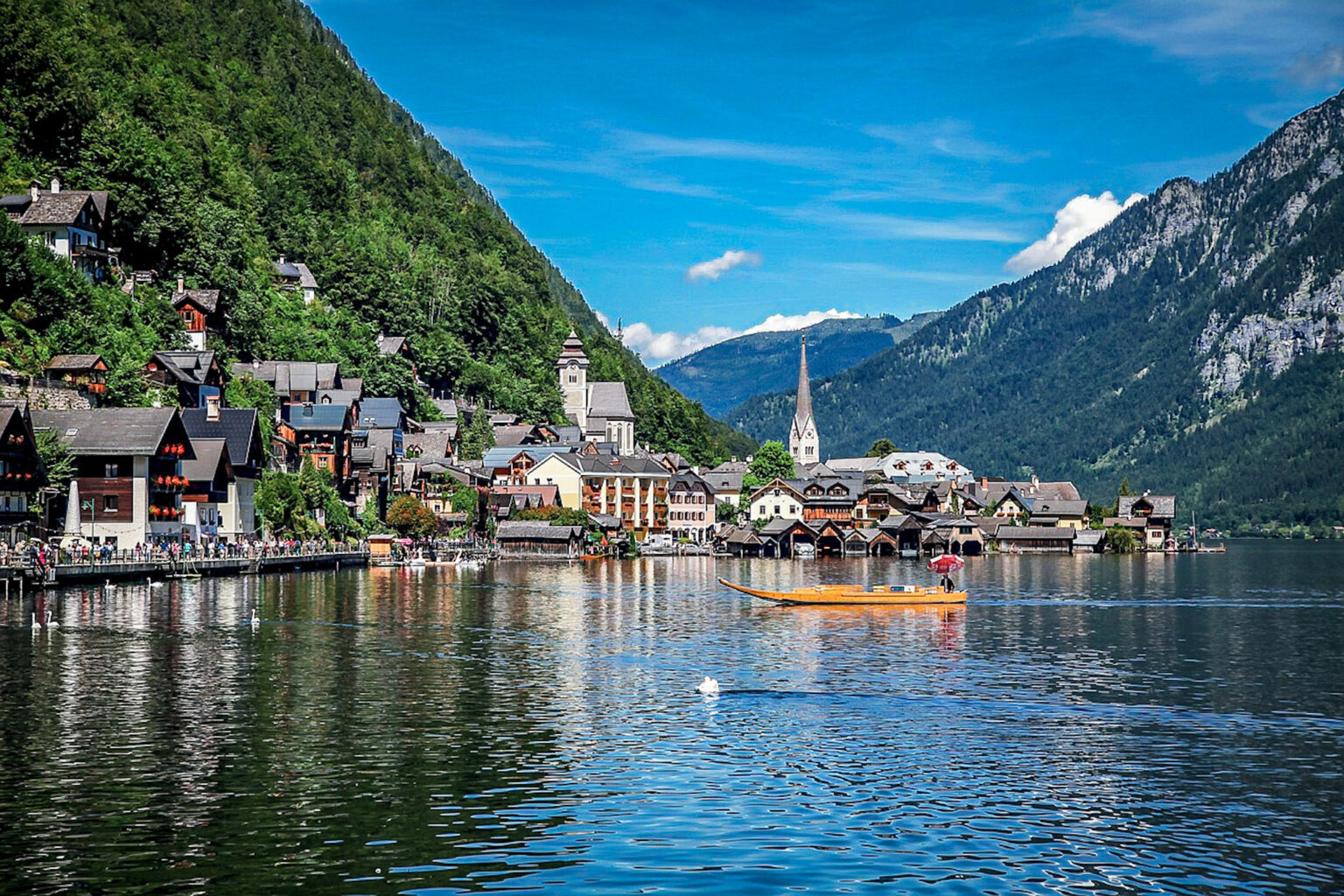 Hallstatt photo spot in summer