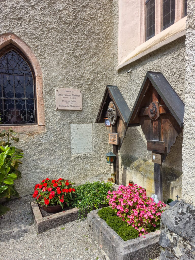 Hallstatt church and cemetery from above