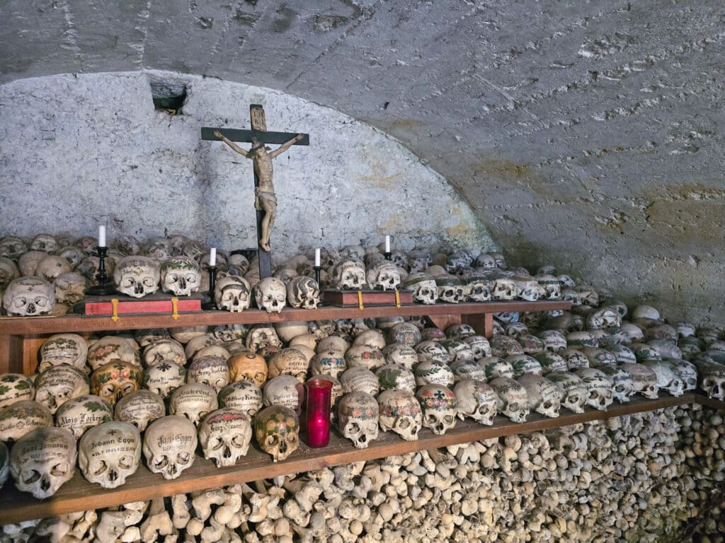 Skulls in Hallstatt - in the Hallstatt Ossuary